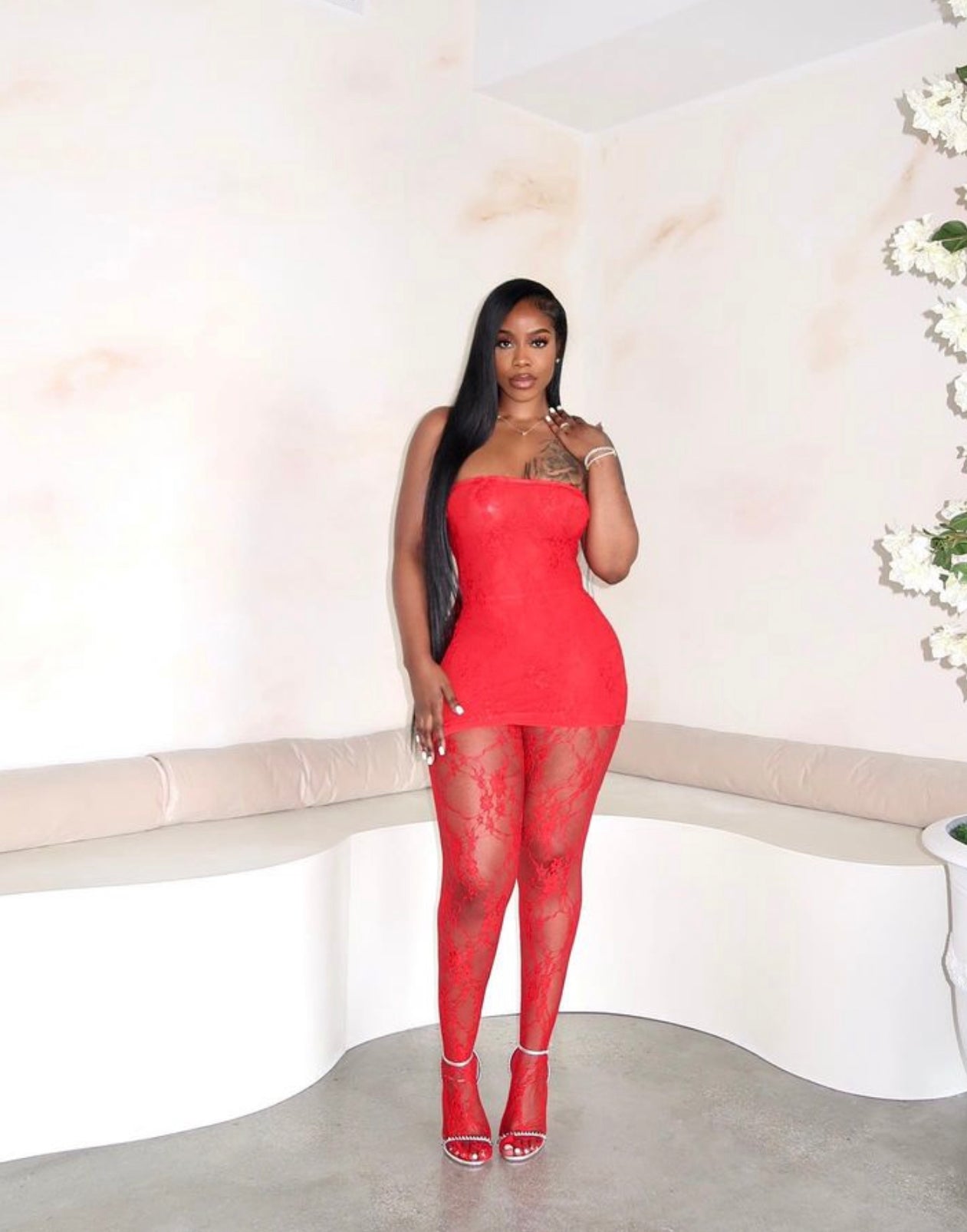 Red Lace Up